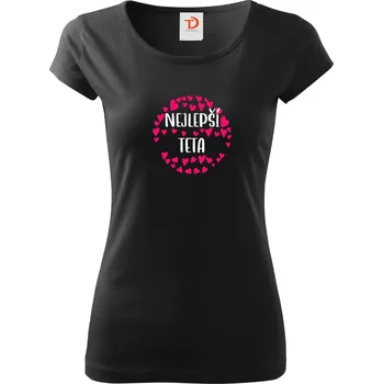 trend-design.cz Dámské tričko nejlepší TETA Barva textilu: Černá, Velikost oblečení: 3XL