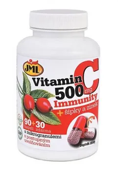 JML Vitamin C 500 mg + šípky a zinek 120 cps.