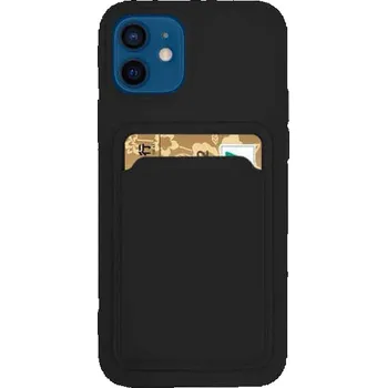 Pouzdro na mobilní telefon Extrapevný silikonový ochranný kryt s kapsou na kartu pro Apple iPhone 13 Pro Max - černý