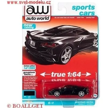 autíčko AUTO WORLD CHEVROLET CORVETTE 2020 BLACK 643121
