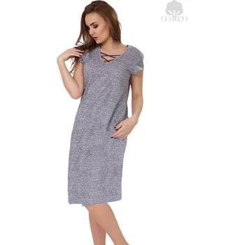 Dámská noční košile Dámská noční košile Oktawia se vzorem melíru M-Max Barva/Velikost: šedá melír / L