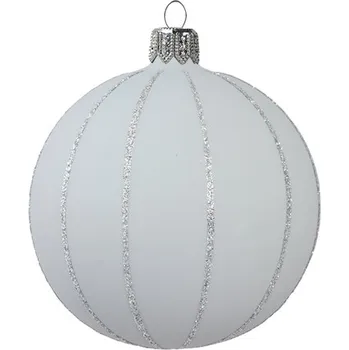 Baňka matná světle šedá s dekorem