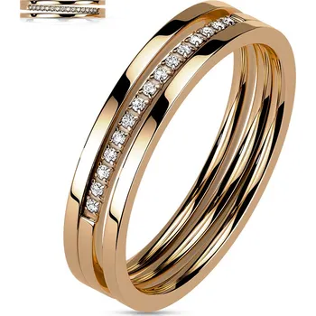 Šperk Šperky4U Zlacený ocelový prsten - velikost 55 - OPR1892-55