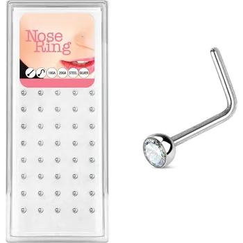 Souprava šperků Šperky4U Sada 40ti piercingů do nosu, 2,5mm zirkon, tl. 0,8 mm - N0000-31