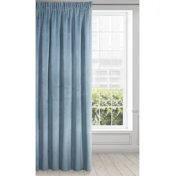 Dekorativní polštářek Eurofirany Sametový závěs RIA 140x270 světle modrý