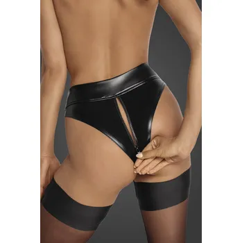 Dámské erotické kalhotky Noir Handmade F260 Powerwetlook Waisted Panties with 2 Way Zipper Velikost XL