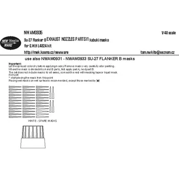 Plastikový model 1/48 Mask Su-27 Flanker B EXHAUST NOZZLES parts I1