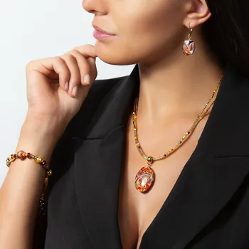 Náhrdelník Lampglas Náhrdelník Crazy Beautiful s 24kt zlatem v perle Lampglas