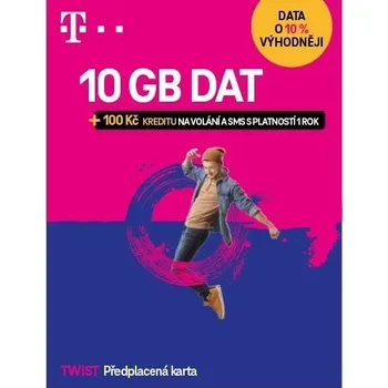 SIM karta T-Mobile SIM Twist s námi 10 GB + 100 Kč na volání a SMS