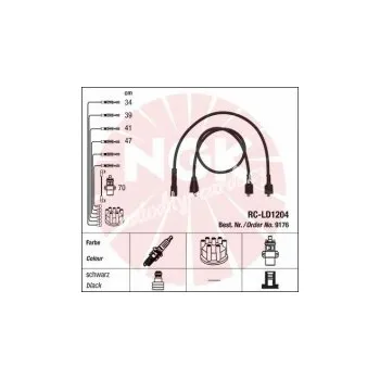 Zapalovací kabel Sada kabelů pro zapalování NGK RC-LD1204