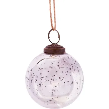 Vánoční ozdoba Sass & Belle Stříbrná Vintage skleněná koulička L