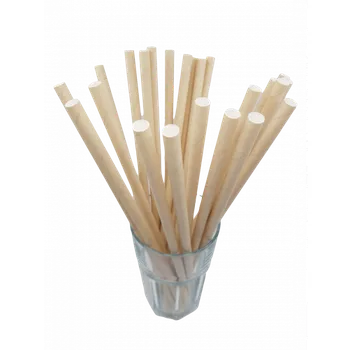 EKO Papírové slámky (brčka) JUMBO 25 cm, průměr 8 mm - kraftové (sv.hnědé) [100ks]