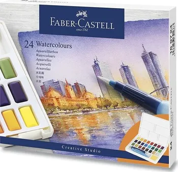 Vodová barva Faber-Castell Akvarelové barvy s paletkou 24 barev