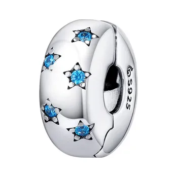 Náušnice For Silver Korálek stopper BLUE STAR - STŘÍBRO 925