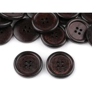 Knoflík Knoflík dřevěný tm. hnědá 24mm (Knoflík dřevěný tm. hnědá 24mm)