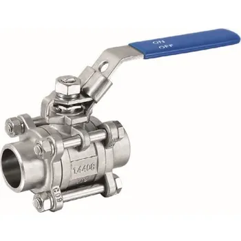 Instalatérský materiál GEBO Nerezový kulový kohout VARNÝ trojdílný, plný průtok, PN 63, páka Velikost: 5/4”