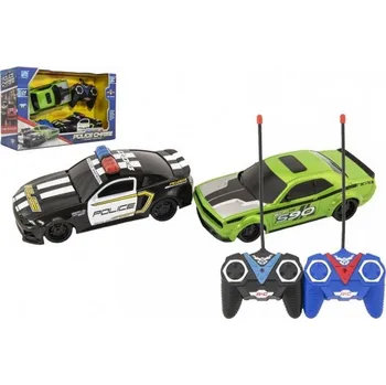 RC model auta Teddies RC Policejní honička + auto zelené RTR