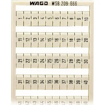 Stavebniny WAGO Štítek s potiskem číselná řada 1-50 1ks = 100 štítků 209-666