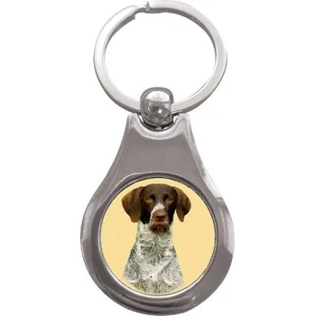 Přívěsek na klíče kolečko s potiskem Český fousek