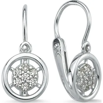 Náušnice Lillian Vassago Dětské náušnice kormidlo se zirkony z bílého zlata, zapínání brizura LLV66-KGER021