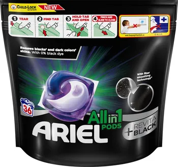 Tableta na praní Ariel All in 1 Pods + Revitablack kapsle na praní