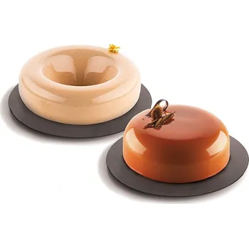 Plastový tác na dezerty, černý, kulatý, průměr 165 mm bal. -10 ks