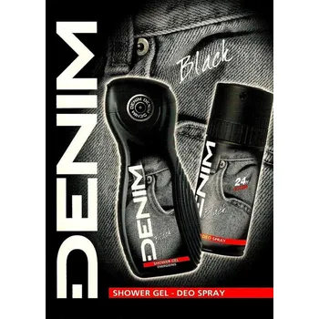 Kosmetická sada Denim Black dárková kazeta sprchový gel + deospray