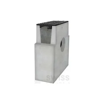 Odvodňovací žlab Betonová vpusť B125 s litinovou mříží H160 (333 x 145 x 450 mm)