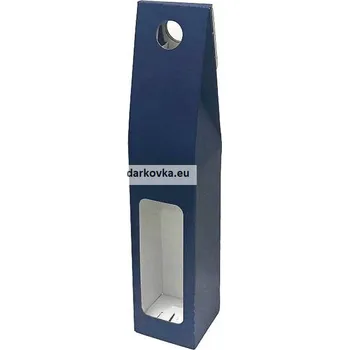 Dárkový potravinový koš Dárkový papírový box - modrý - 1 lahev