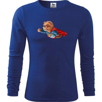 Chlapecké tričko Medvěd Hero - Triko dětské Long Sleeve - 122 cm/6 let ( Královská modrá )