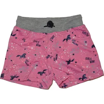 Dívčí kraťasy Dívčí kraťasy s jednorožcem v pase na gumičku růžové. 116