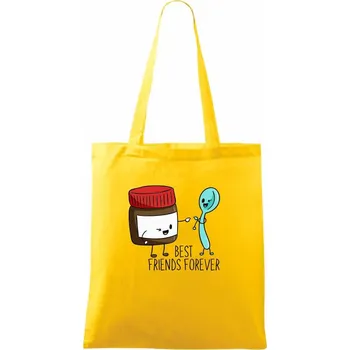 BFF nugeta a lžička - Taška bavlněná - 42 x 38 cm ( Žlutá )