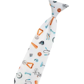 Kravata Chlapecká kravata Avantgard Young - bílá / sportovní motivy