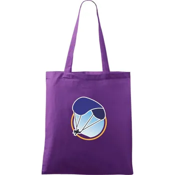 Paragliding modrý padák v kolečku - Taška bavlněná - 42 x 38 cm ( Fialová )