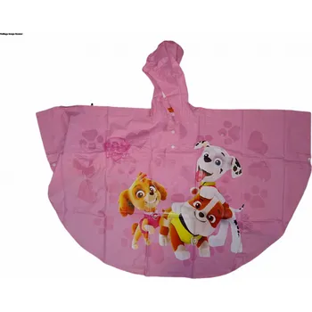 Pláštěnka Dívčí růžová pončo pláštěnka s pejsky Tlapkové patroly 110 - 116