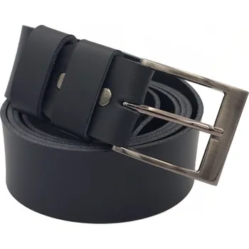 Opasek opaskujse Kožený XXL opasek, černá kůže, spona hranatá leštěná, kovová Délka opasku: 125 cm