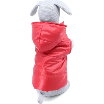 Obleček pro psa Vsepropejska Flavory bunda pro psa s odepinatelnou kapucí Barva: Červená, Délka zad (cm): 40, Obvod hrudníku: 50 - 52 cm