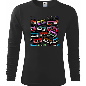 Old school MC kazeta - Triko dětské Long Sleeve - 158 cm/12 let ( Černá )