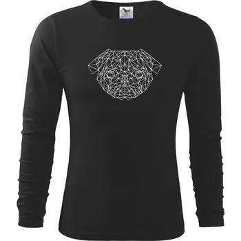 Mops - Geometrie - složitý - Triko dětské Long Sleeve - 158 cm/12 let ( Černá )