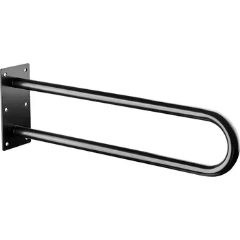 Madlo do koupelny wela PEVNÉ MADLO "U" K WC ČERNÉ PREMIUM Délka: 90 cm, Průměr: 25 mm