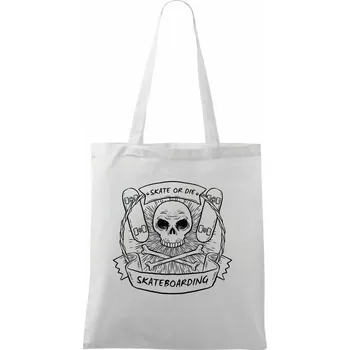 Ride or die skateboarding lebka - Taška bavlněná - 42 x 38 cm ( Bílá )