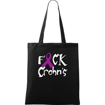 Nákupní taška F*ck Crohns - Taška bavlněná - 42 x 38 cm ( Černá )