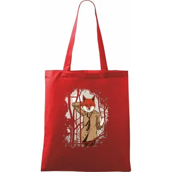 Fox in a shirt - Taška bavlněná - 42 x 38 cm ( Červená )
