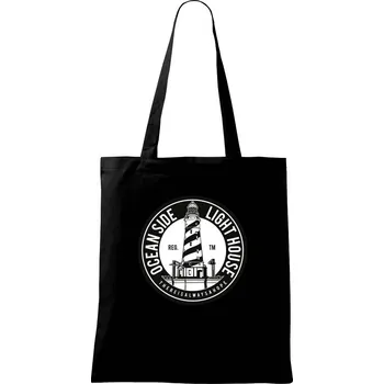 Nákupní taška Ocean Side Light House - Taška bavlněná - 42 x 38 cm ( Černá )