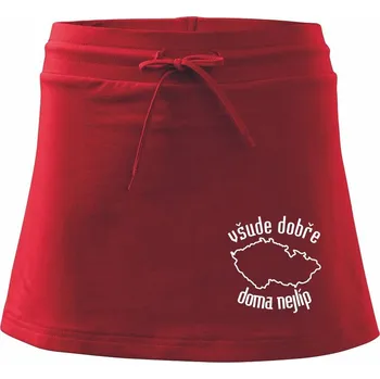 Dámská sukně Všude dobře doma nejlíp - Sportovní sukně - two in one - XS ( Červená )