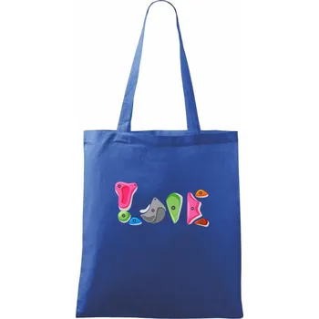 Nákupní taška Lezení na stěně - love - Taška bavlněná - 42 x 38 cm ( Královská modrá )