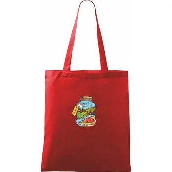 Nákupní taška 100 procent natur - Taška bavlněná - 42 x 38 cm ( Červená )