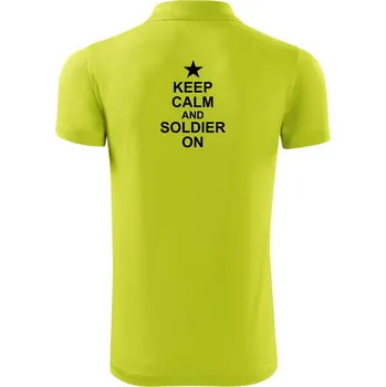 Pánská košile Keep calm and soldier on - Polokošile Victory sportovní (dresovina) - 2XL ( Limetková )
