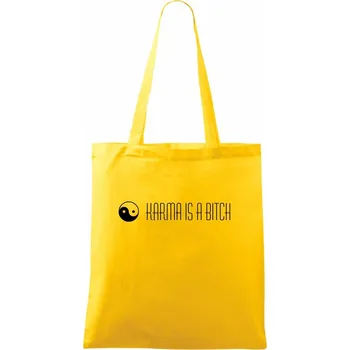 Karma nápis dlouhý - Taška bavlněná - 42 x 38 cm ( Žlutá )