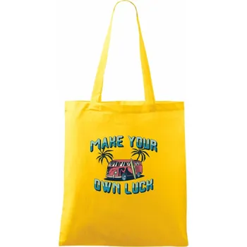 Make your own luck - Taška bavlněná - 42 x 38 cm ( Žlutá )